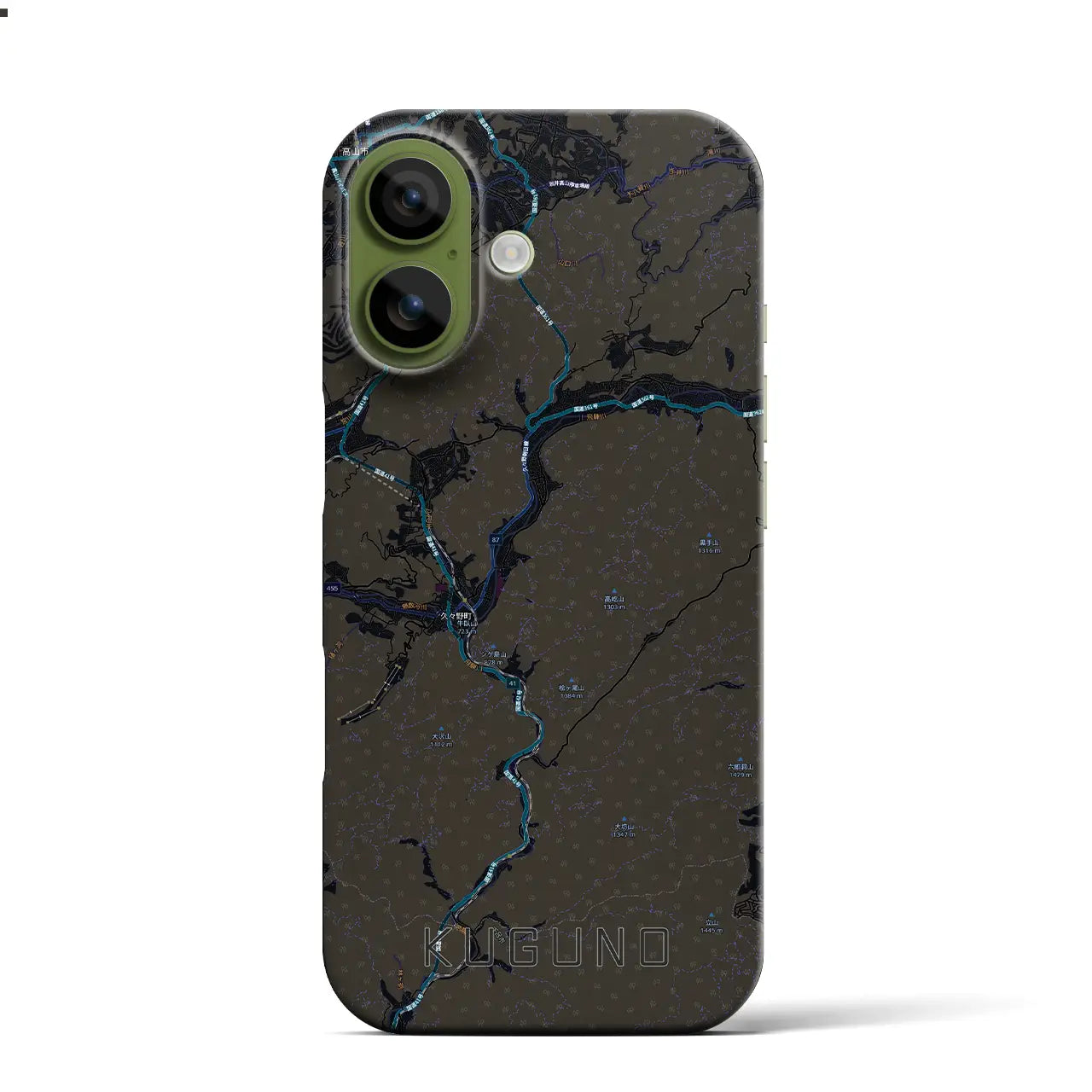 【久々野(岐阜県)】地図柄iPhoneケース(バックカバータイプ)