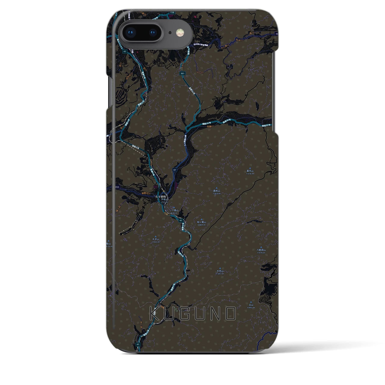 【久々野(岐阜県)】地図柄iPhoneケース(バックカバータイプ)