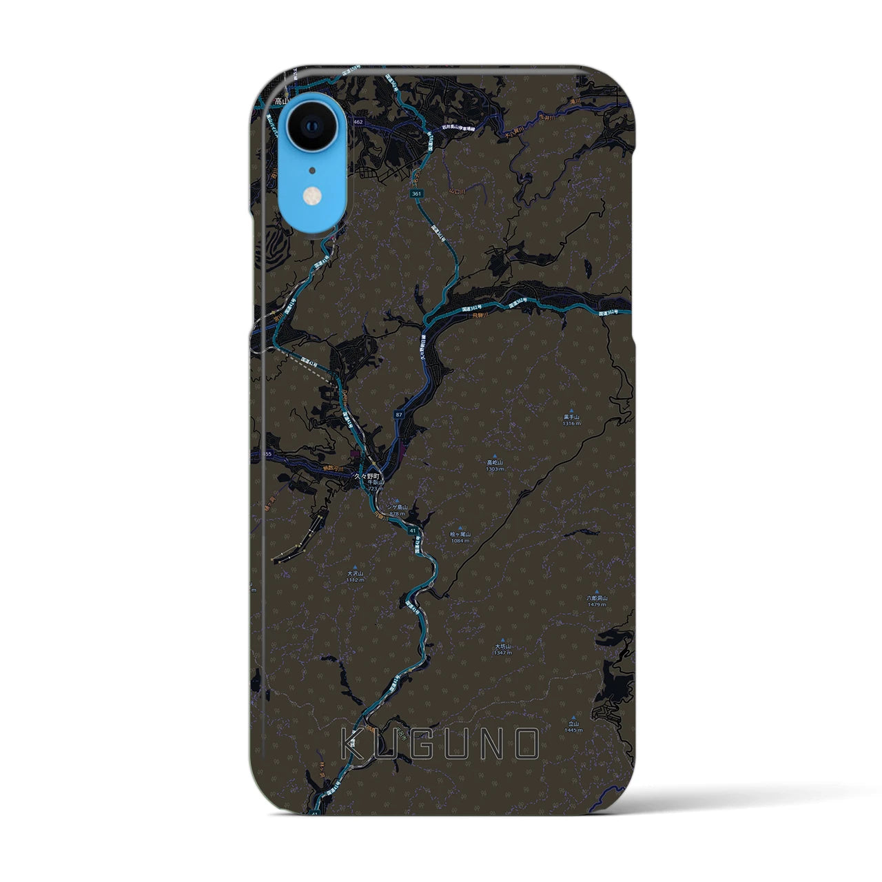 【久々野(岐阜県)】地図柄iPhoneケース(バックカバータイプ)