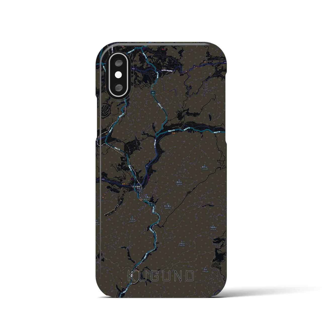 【久々野(岐阜県)】地図柄iPhoneケース(バックカバータイプ)