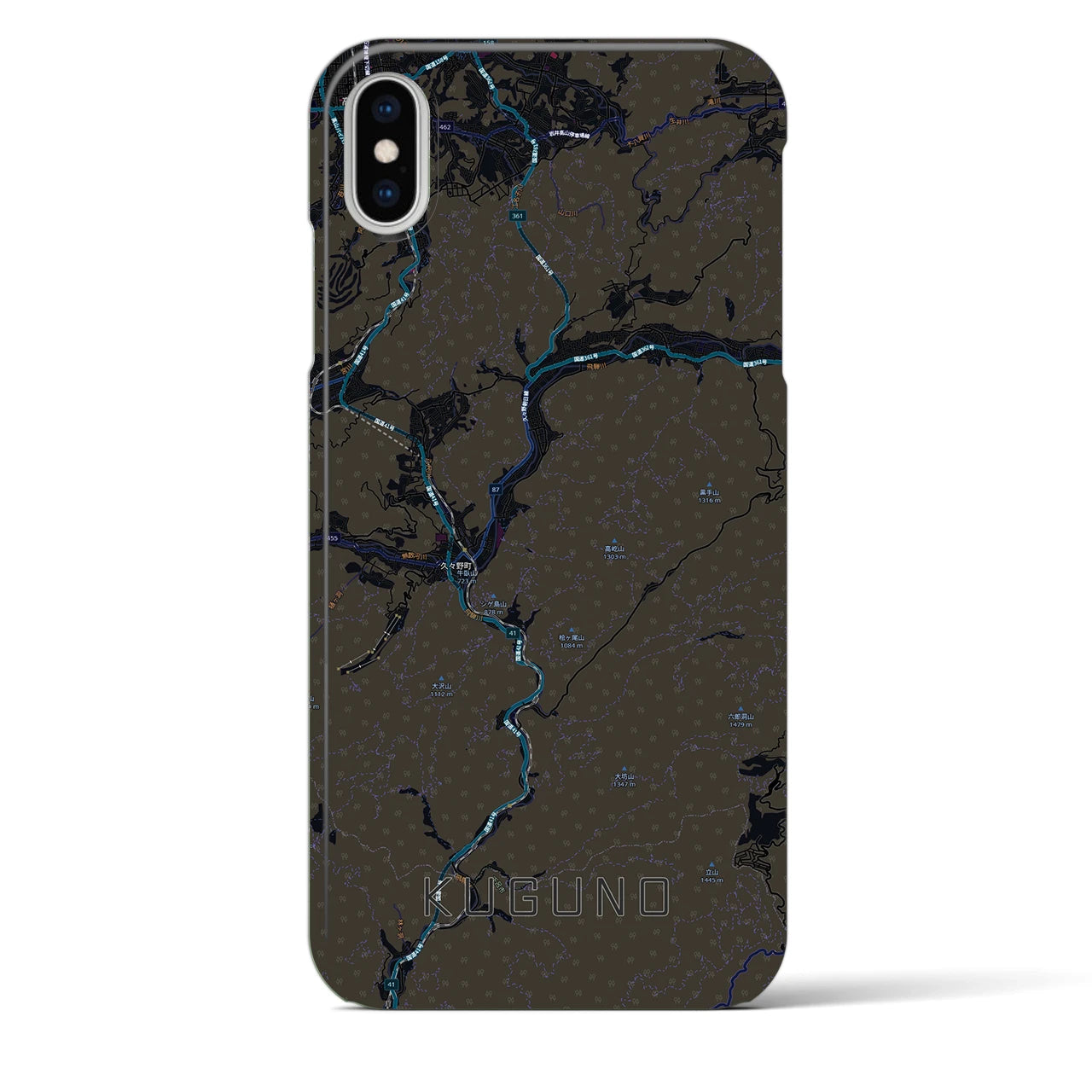【久々野(岐阜県)】地図柄iPhoneケース(バックカバータイプ)