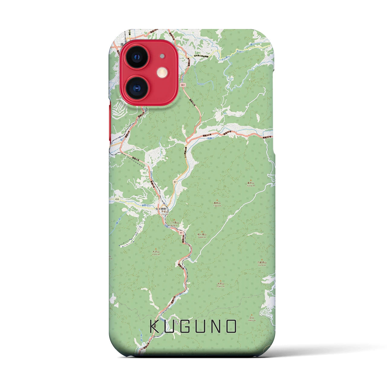 【久々野(岐阜県)】地図柄iPhoneケース(バックカバータイプ)