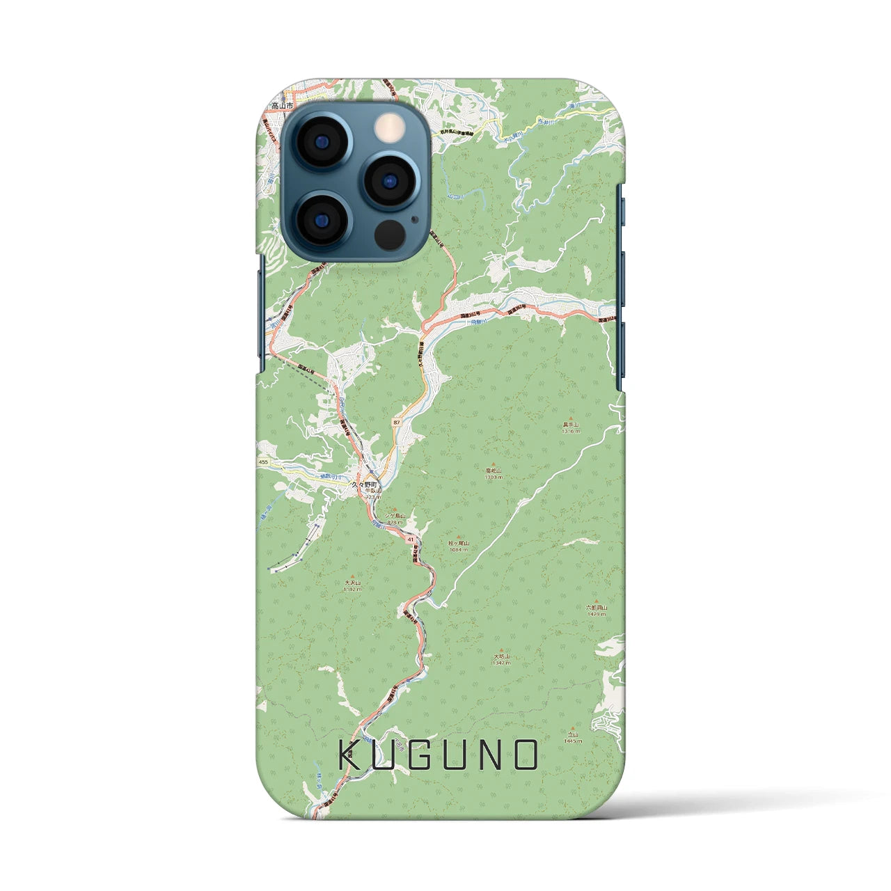 【久々野(岐阜県)】地図柄iPhoneケース(バックカバータイプ)