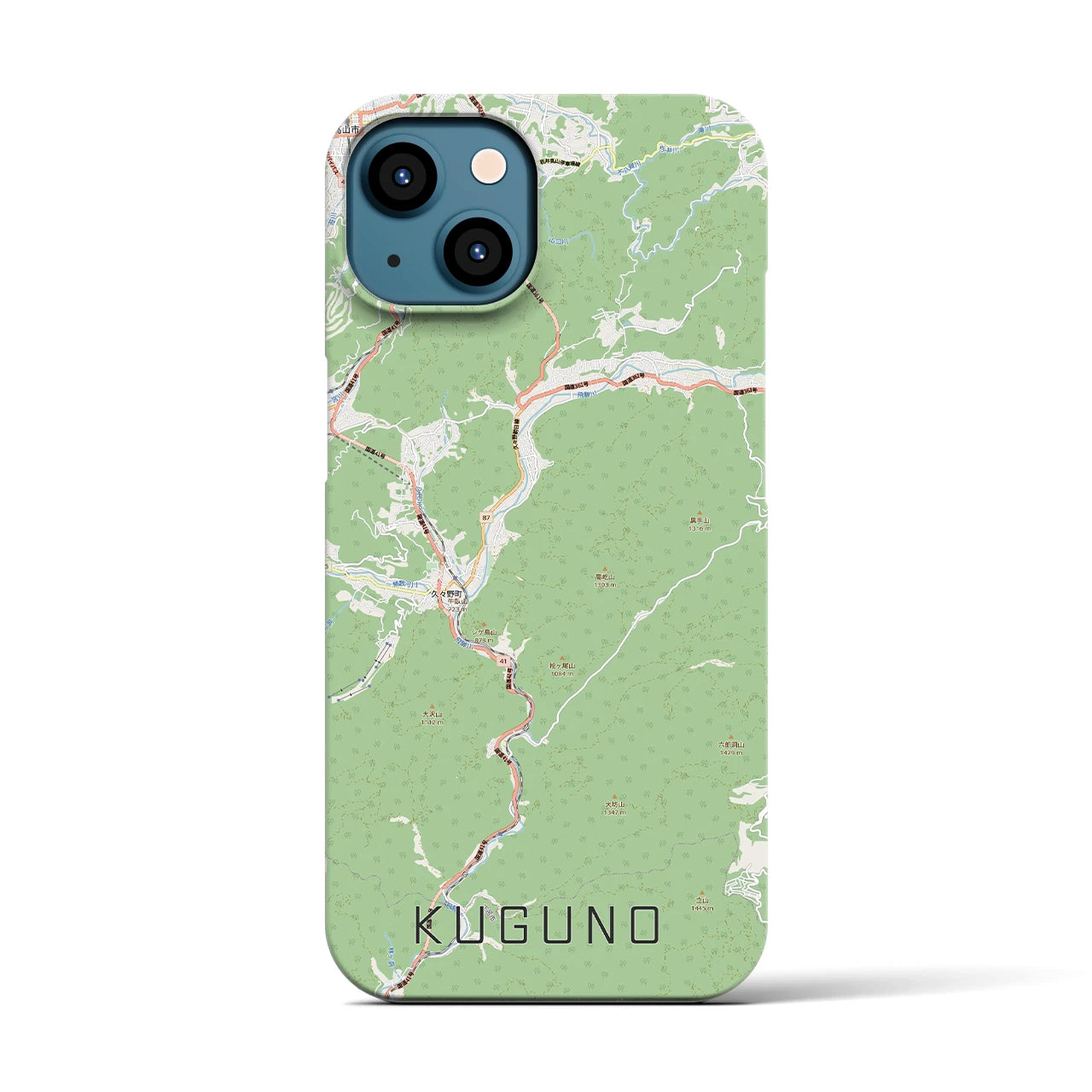 【久々野(岐阜県)】地図柄iPhoneケース(バックカバータイプ)