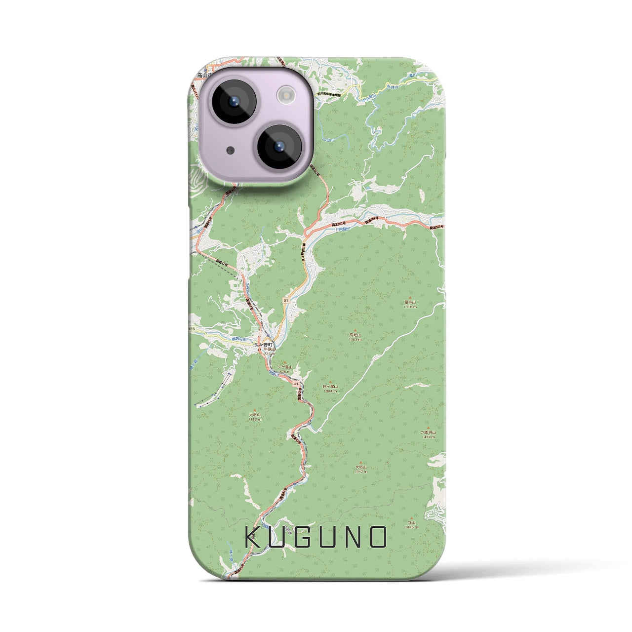 【久々野(岐阜県)】地図柄iPhoneケース(バックカバータイプ)