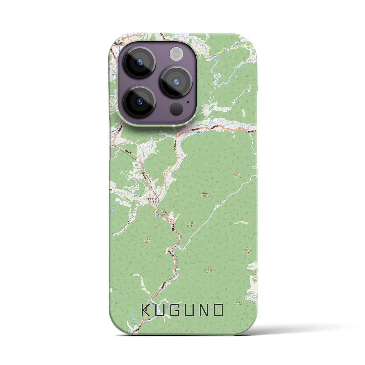 【久々野(岐阜県)】地図柄iPhoneケース(バックカバータイプ)