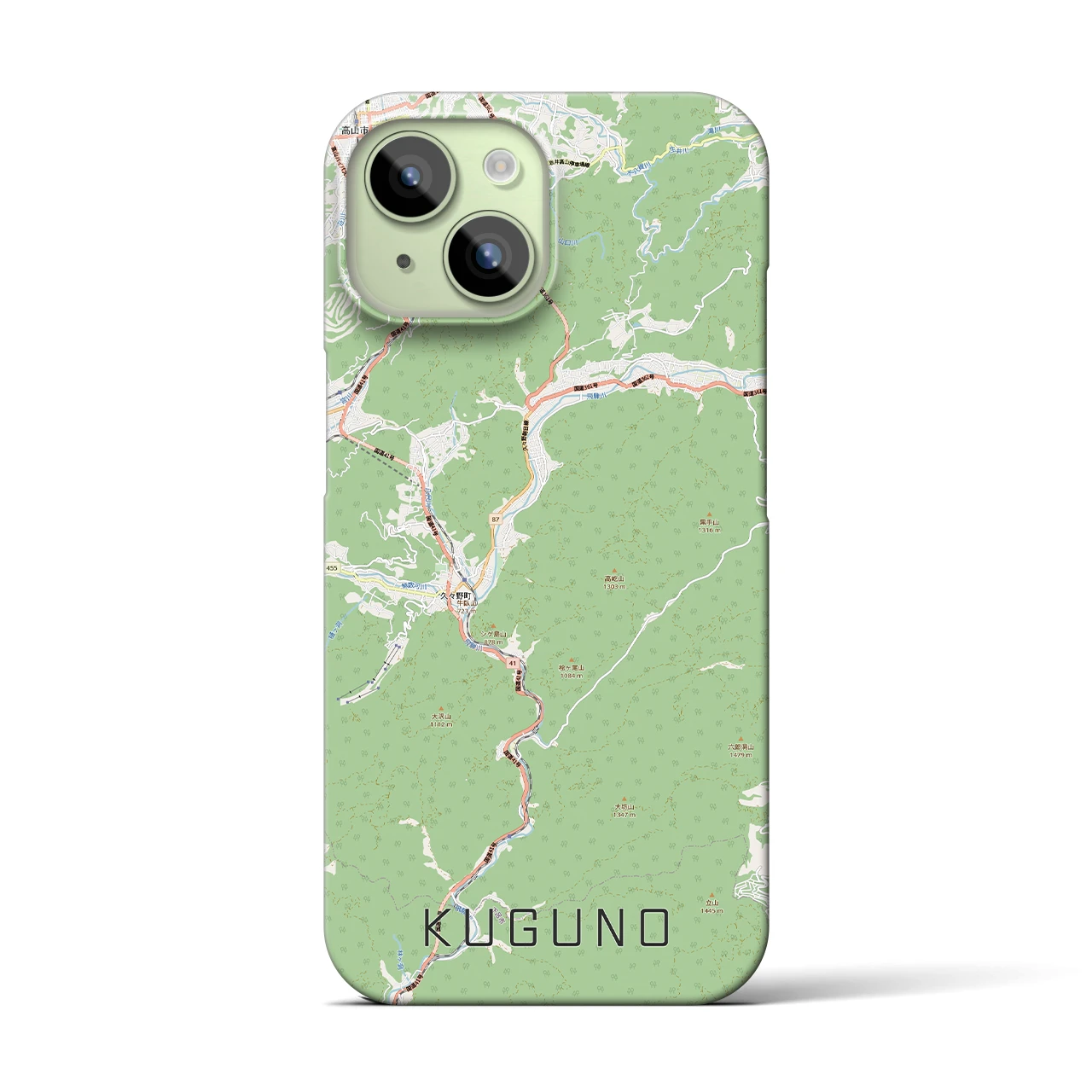 【久々野(岐阜県)】地図柄iPhoneケース(バックカバータイプ)