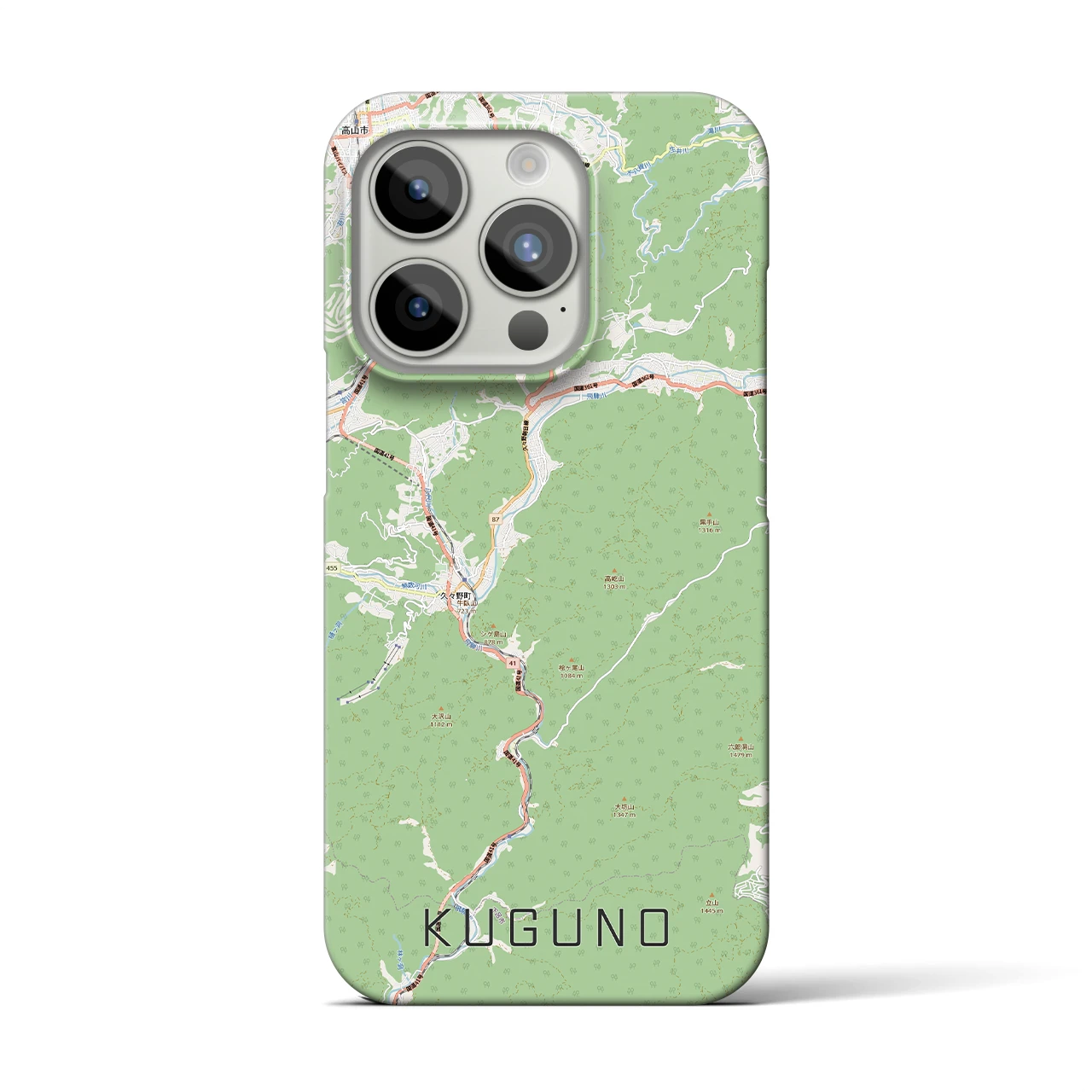 【久々野(岐阜県)】地図柄iPhoneケース(バックカバータイプ)
