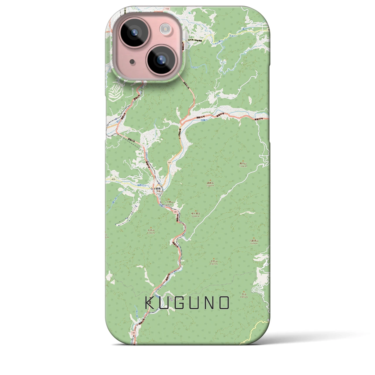 【久々野(岐阜県)】地図柄iPhoneケース(バックカバータイプ)