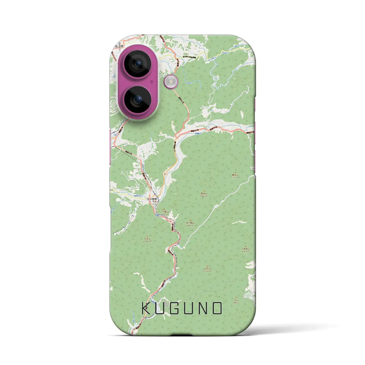 【久々野(岐阜県)】地図柄iPhoneケース(バックカバータイプ)