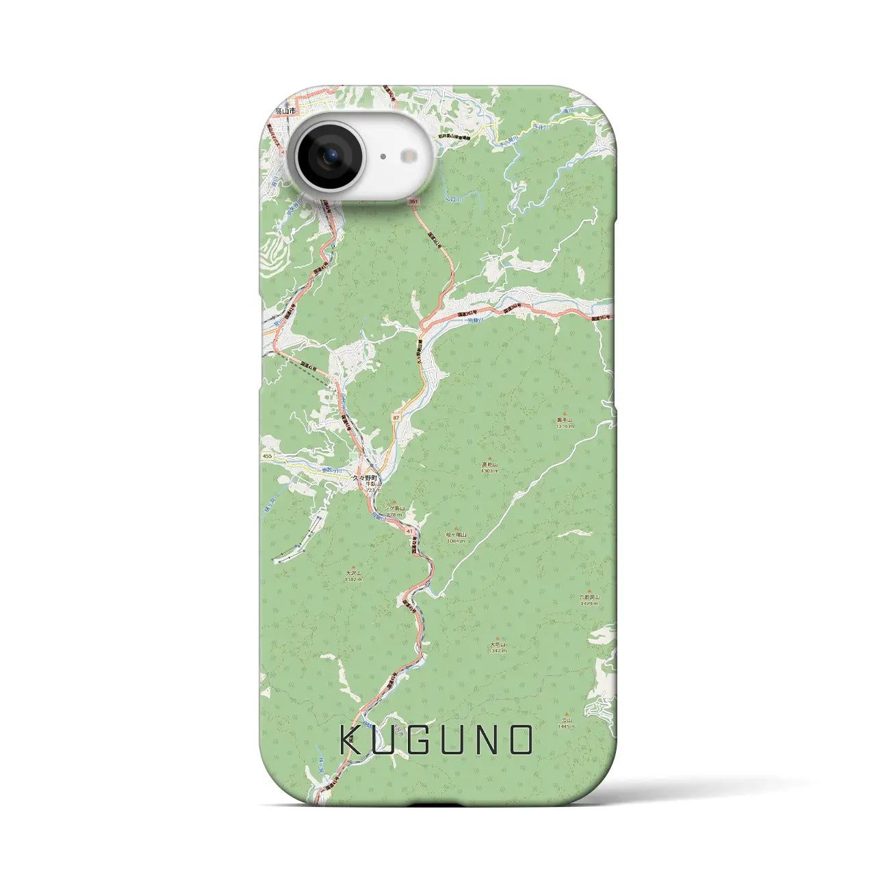 【久々野(岐阜県)】地図柄iPhoneケース(バックカバータイプ)