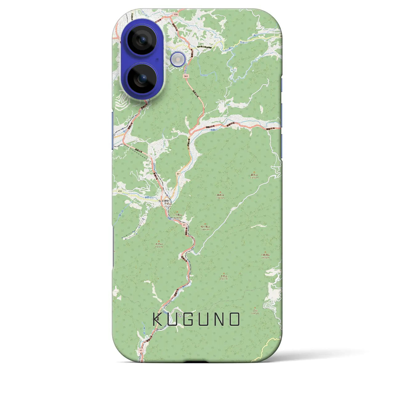 【久々野(岐阜県)】地図柄iPhoneケース(バックカバータイプ)ブラック・iPhone 16 Pro Max 用