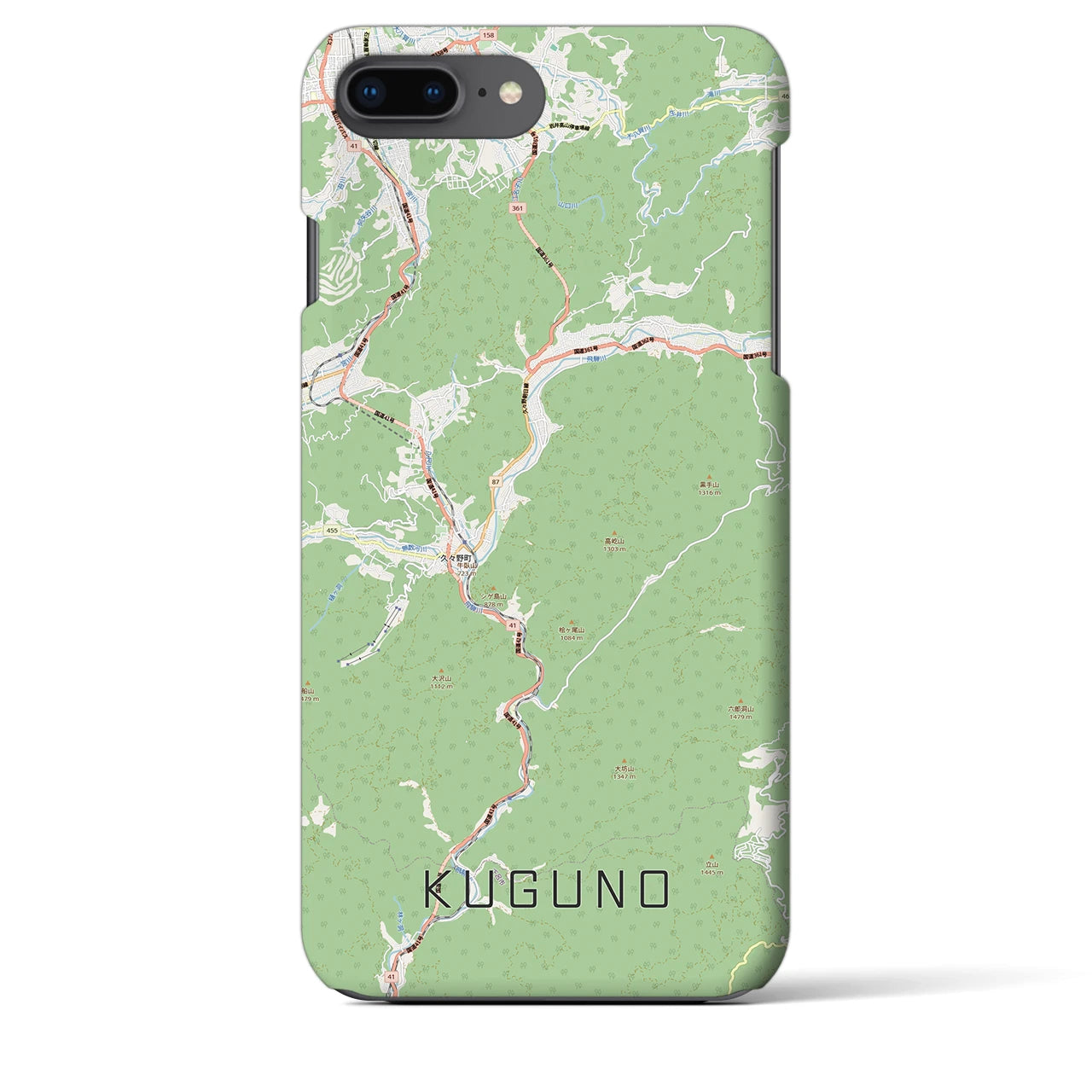 【久々野(岐阜県)】地図柄iPhoneケース(バックカバータイプ)