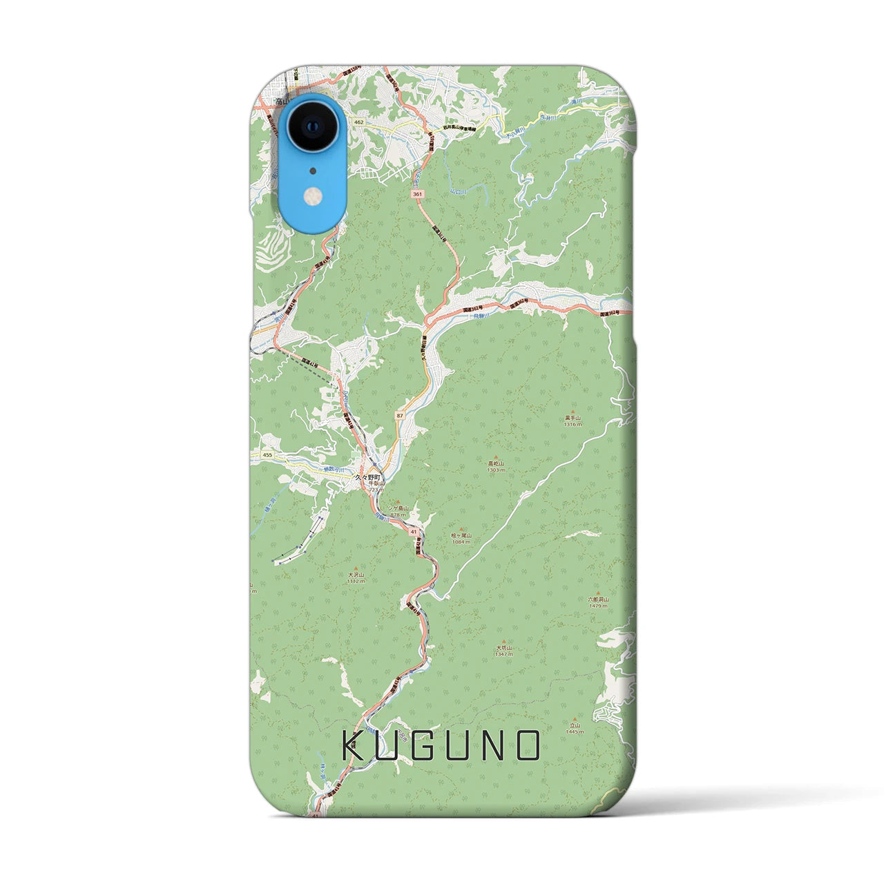 【久々野(岐阜県)】地図柄iPhoneケース(バックカバータイプ)