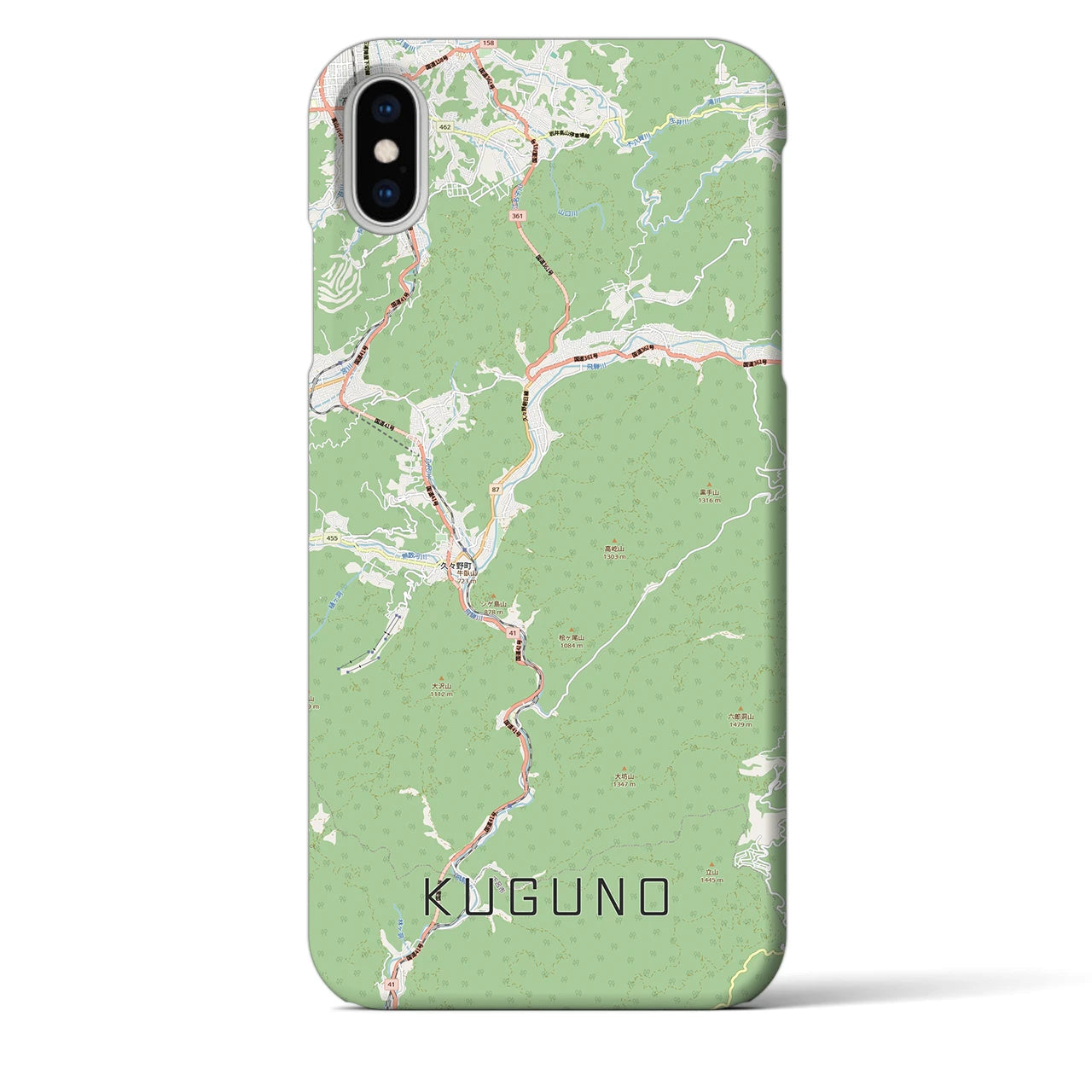 【久々野(岐阜県)】地図柄iPhoneケース(バックカバータイプ)