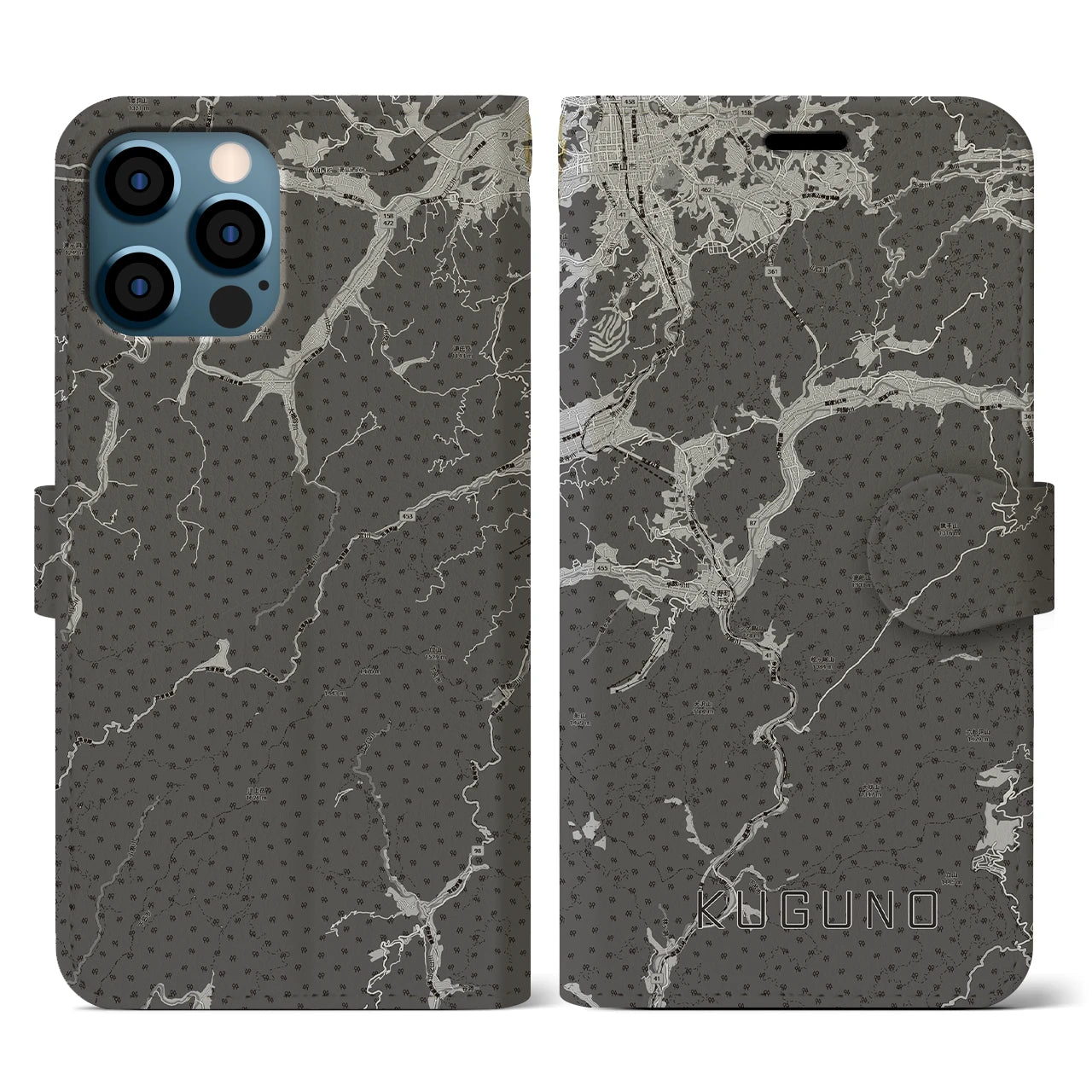 【久々野(岐阜県)】地図柄iPhoneケース(手帳タイプ)