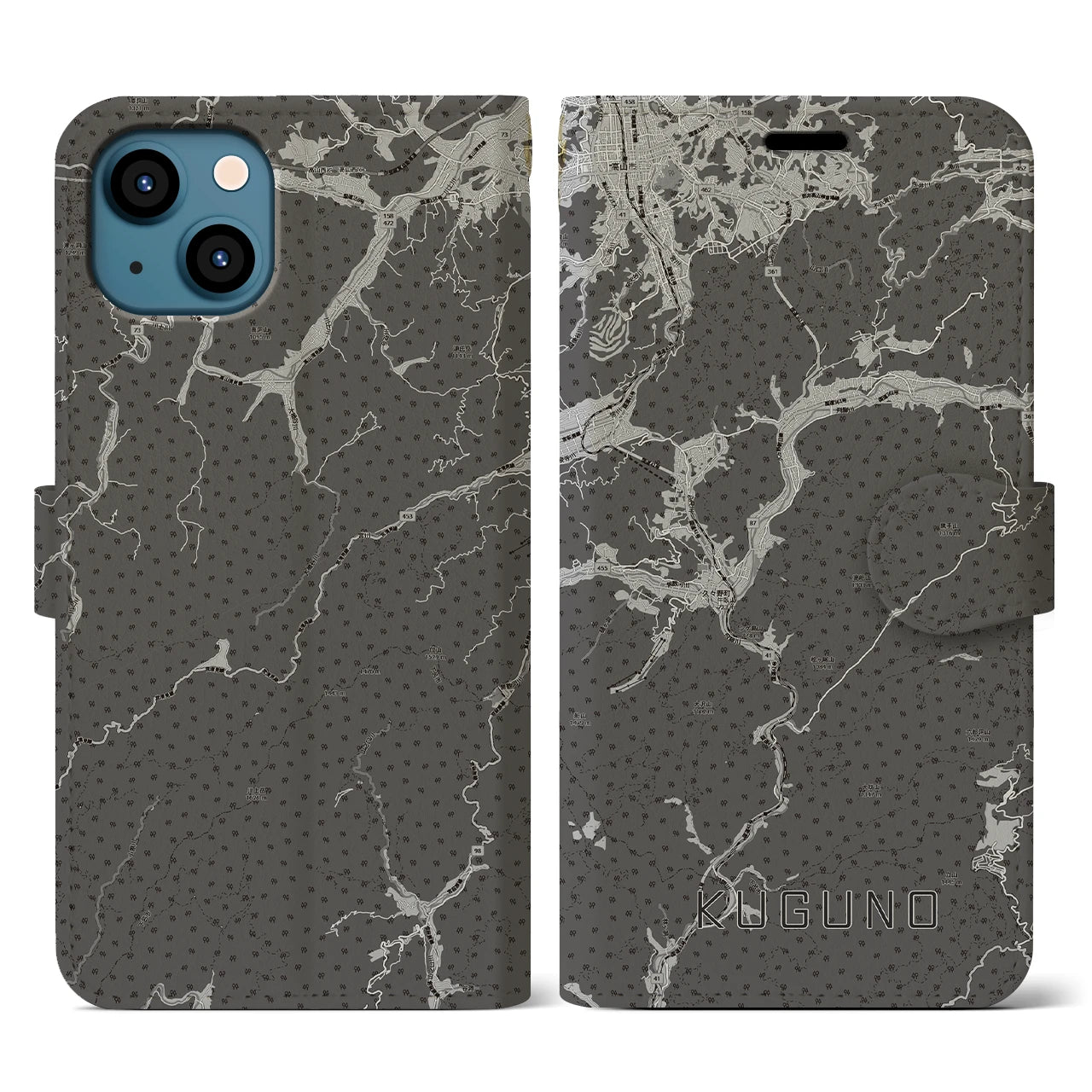 【久々野(岐阜県)】地図柄iPhoneケース(手帳タイプ)