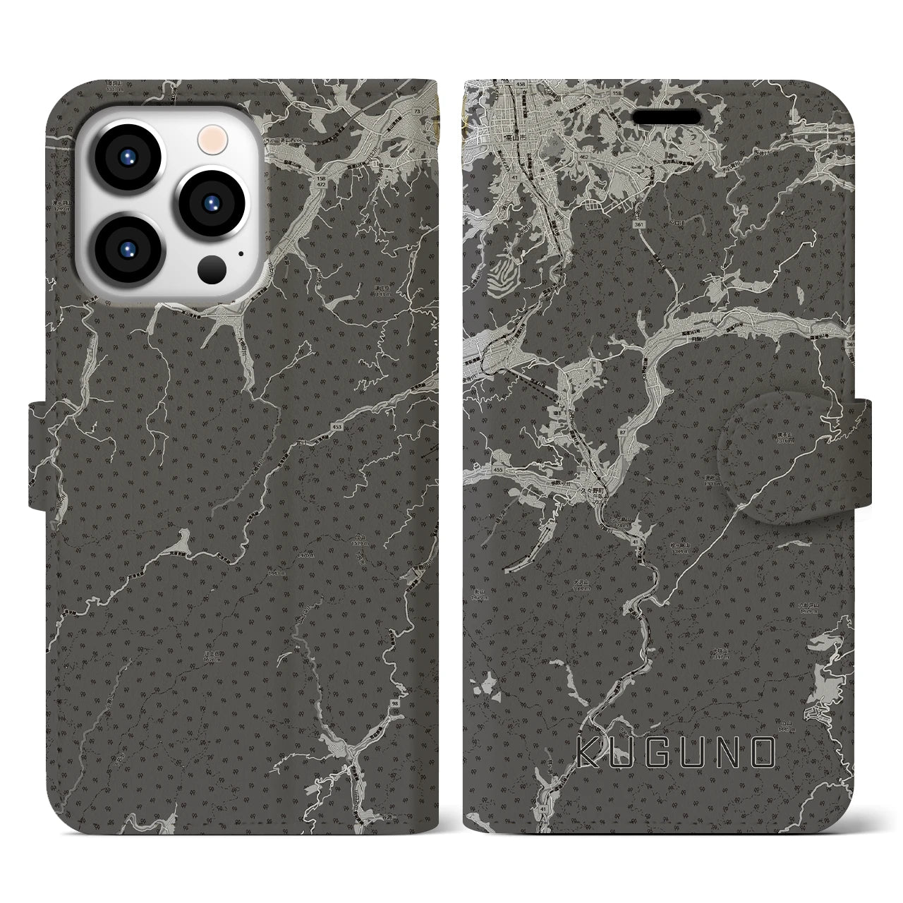 【久々野(岐阜県)】地図柄iPhoneケース(手帳タイプ)