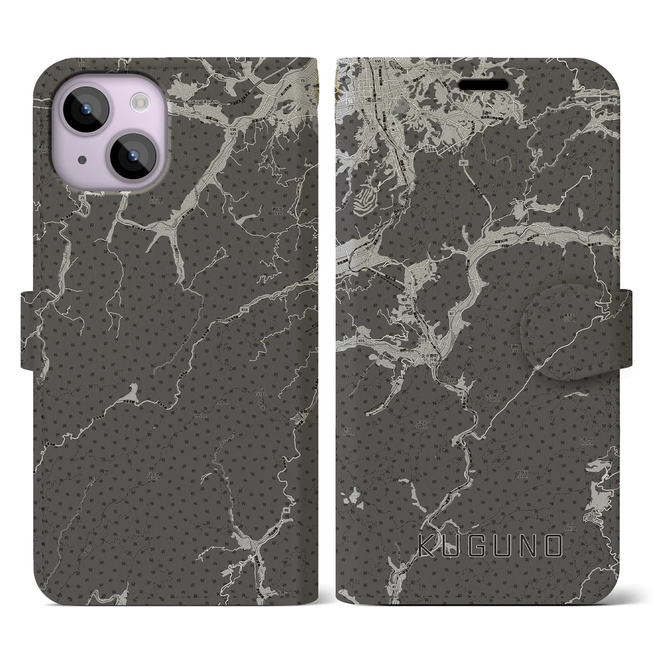 【久々野(岐阜県)】地図柄iPhoneケース(手帳タイプ)