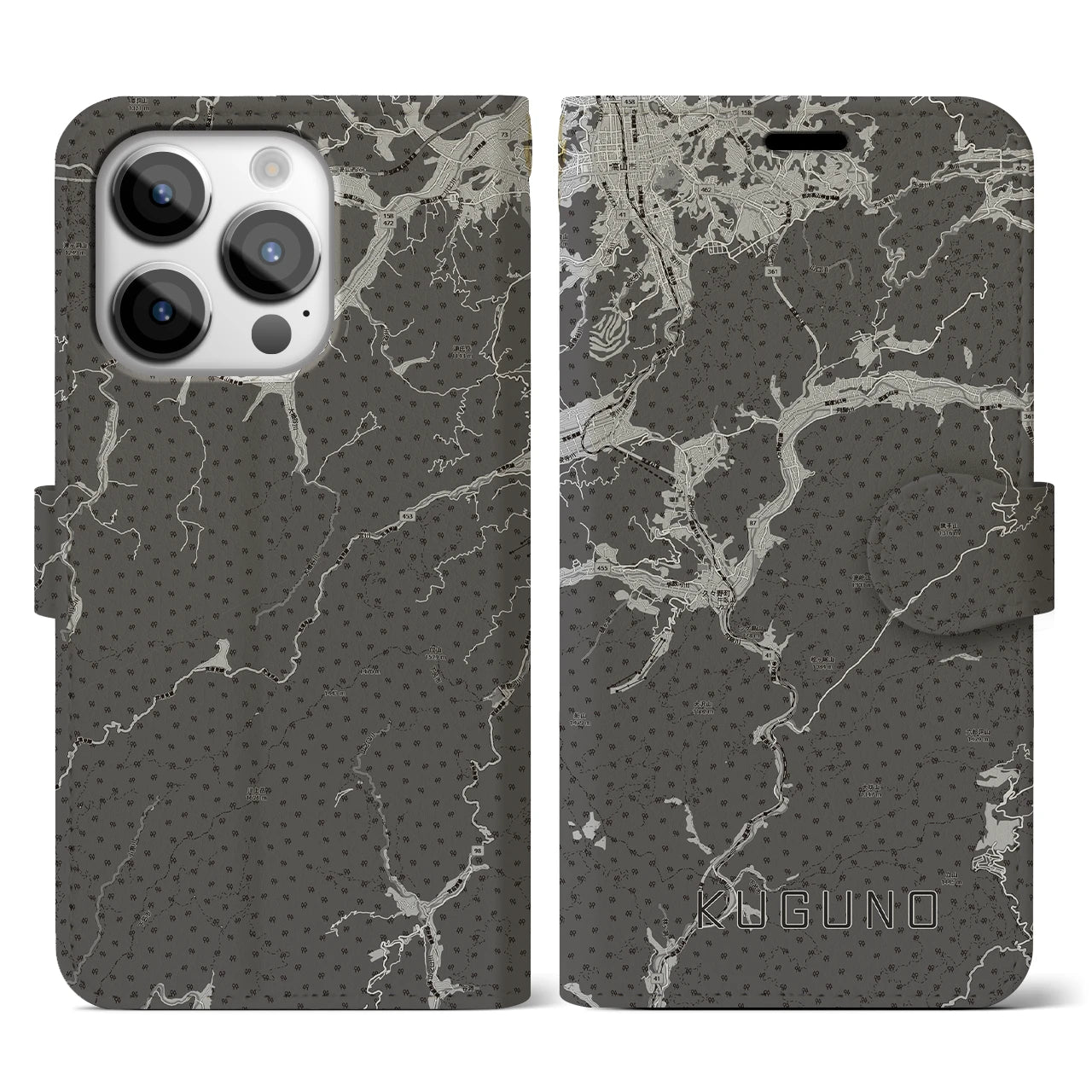 【久々野(岐阜県)】地図柄iPhoneケース(手帳タイプ)