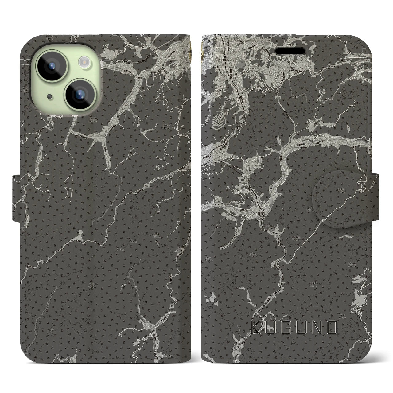 【久々野(岐阜県)】地図柄iPhoneケース(手帳タイプ)