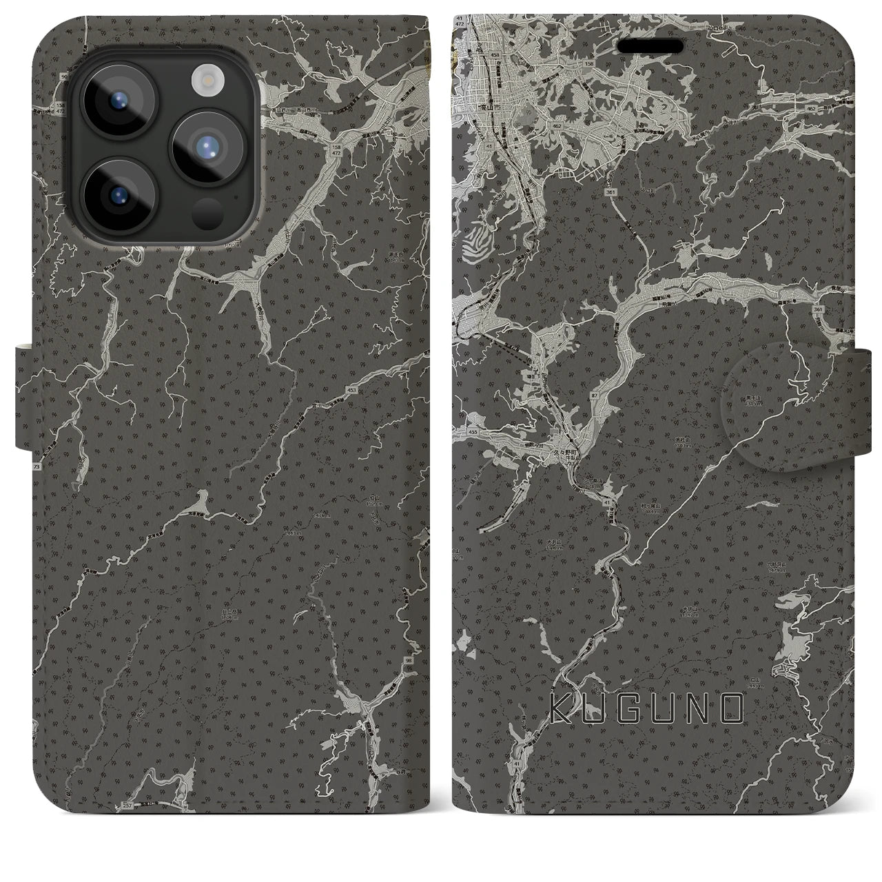 【久々野(岐阜県)】地図柄iPhoneケース(手帳タイプ)