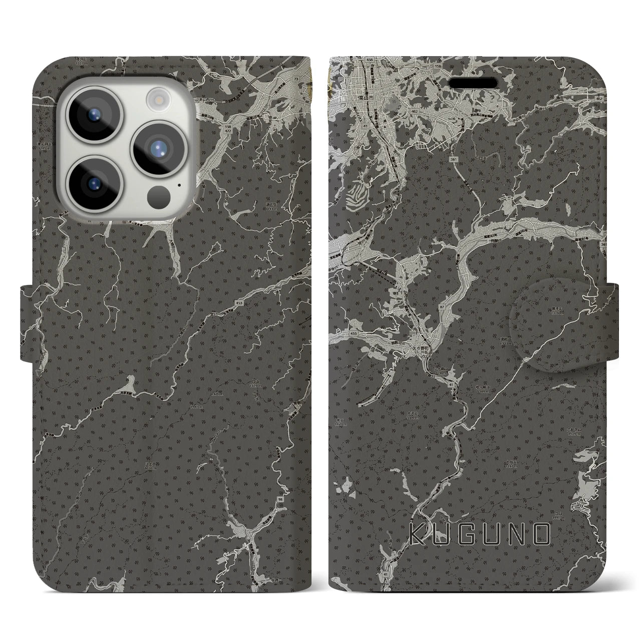 【久々野(岐阜県)】地図柄iPhoneケース(手帳タイプ)