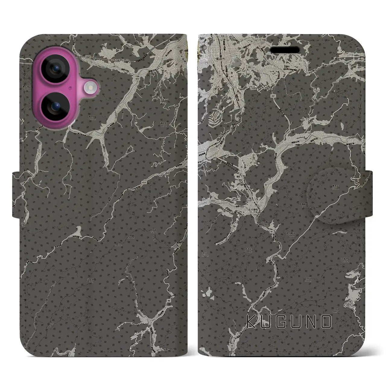 【久々野(岐阜県)】地図柄iPhoneケース(手帳タイプ)