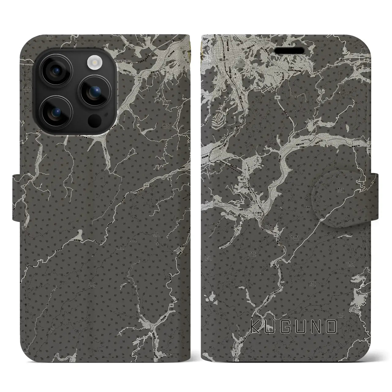 【久々野(岐阜県)】地図柄iPhoneケース(手帳タイプ)