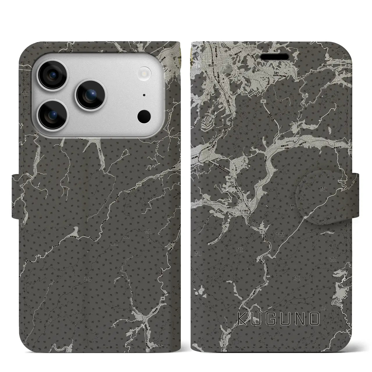 【久々野(岐阜県)】地図柄iPhoneケース(手帳タイプ)