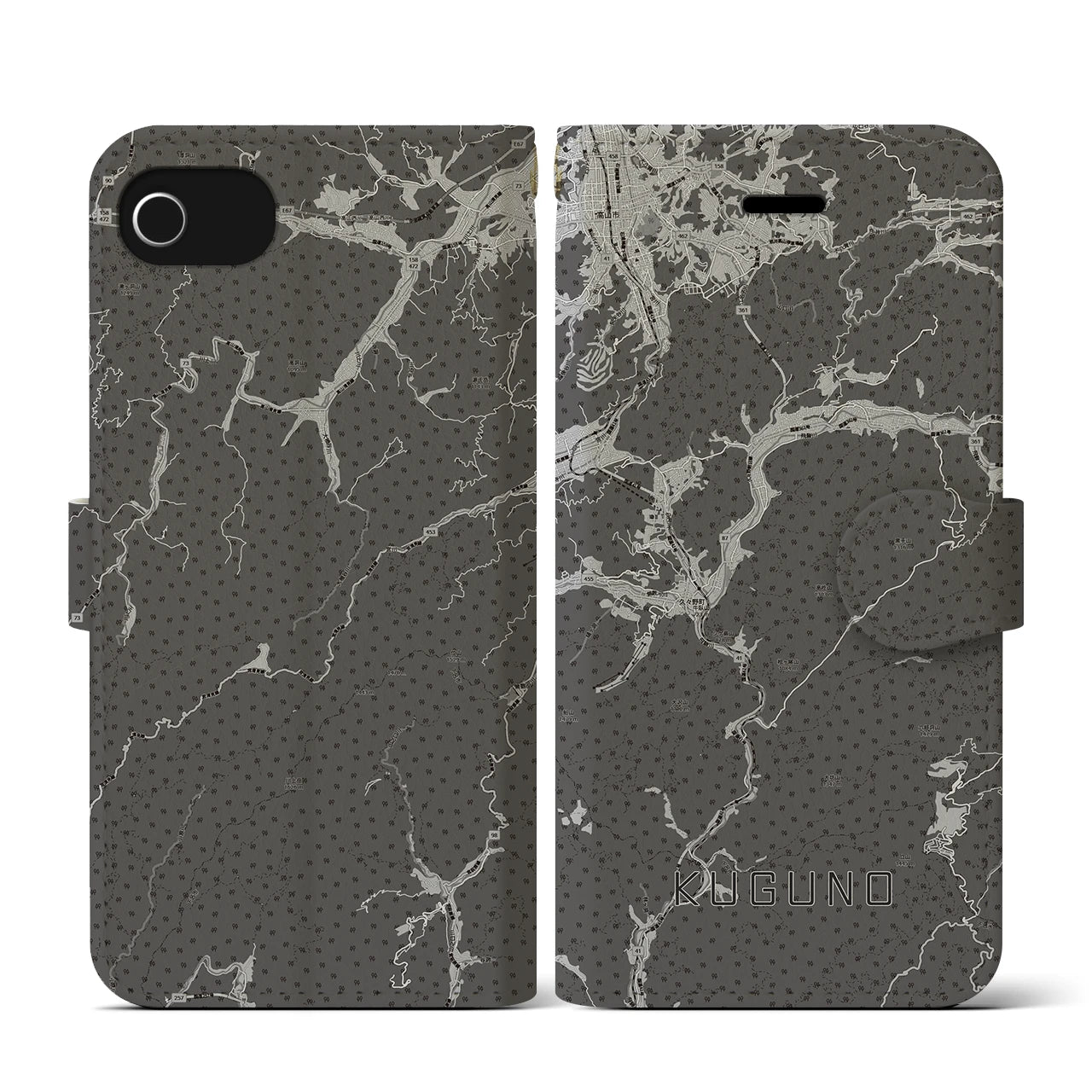 【久々野(岐阜県)】地図柄iPhoneケース(手帳タイプ)