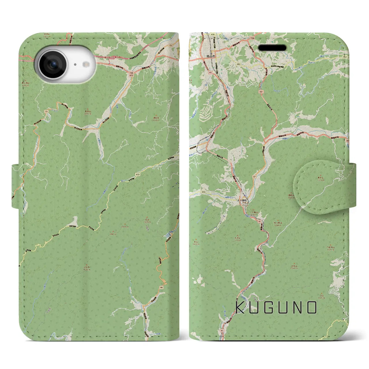 【久々野(岐阜県)】地図柄iPhoneケース(手帳タイプ)