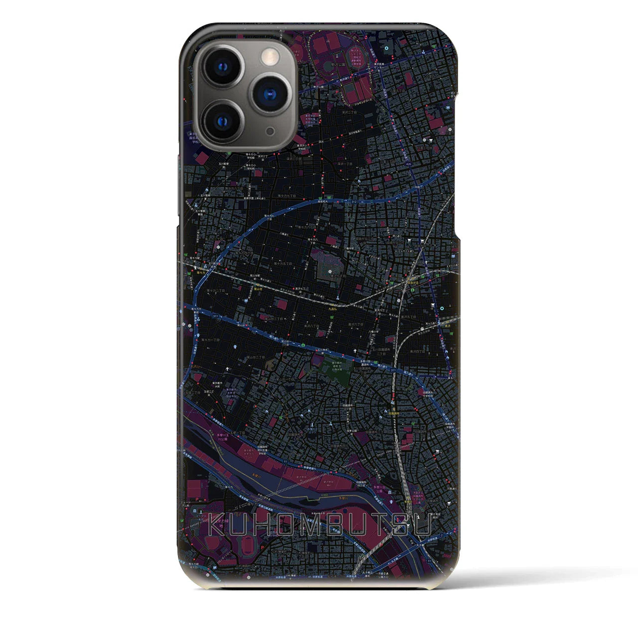 【九品仏(東京都)】地図柄iPhoneケース(バックカバータイプ)