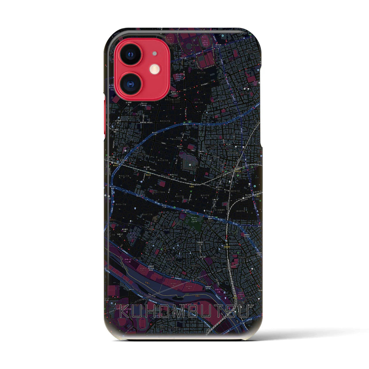 【九品仏(東京都)】地図柄iPhoneケース(バックカバータイプ)