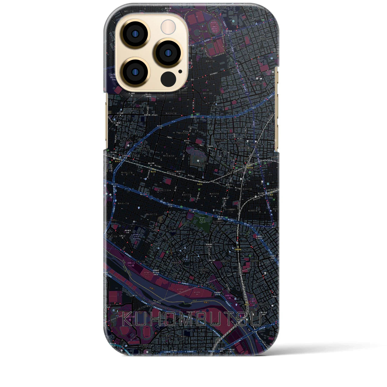 【九品仏(東京都)】地図柄iPhoneケース(バックカバータイプ)