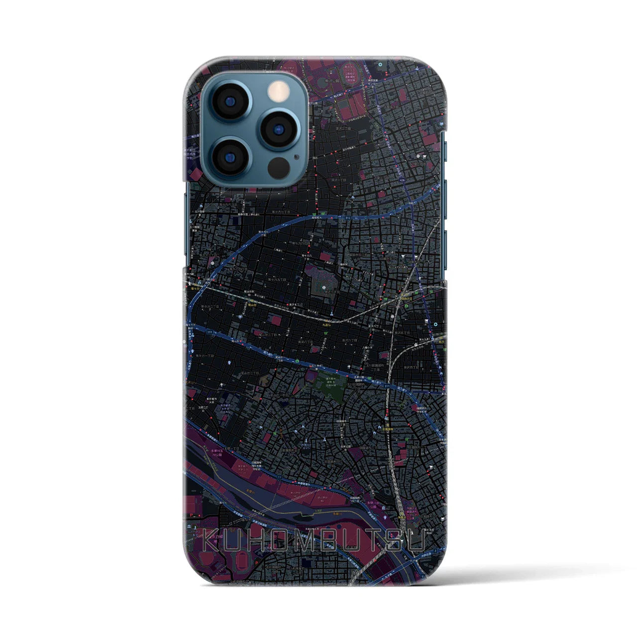 【九品仏(東京都)】地図柄iPhoneケース(バックカバータイプ)