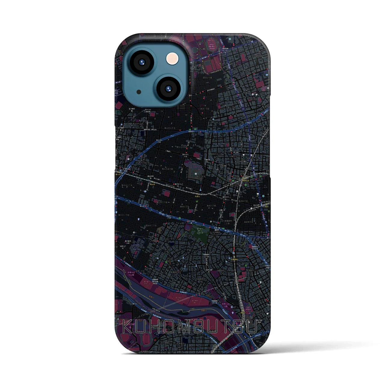 【九品仏(東京都)】地図柄iPhoneケース(バックカバータイプ)