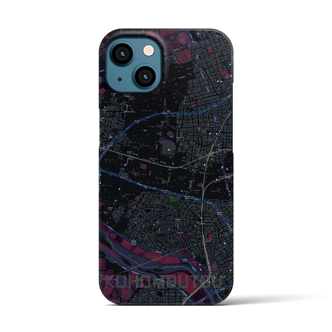【九品仏(東京都)】地図柄iPhoneケース(バックカバータイプ)