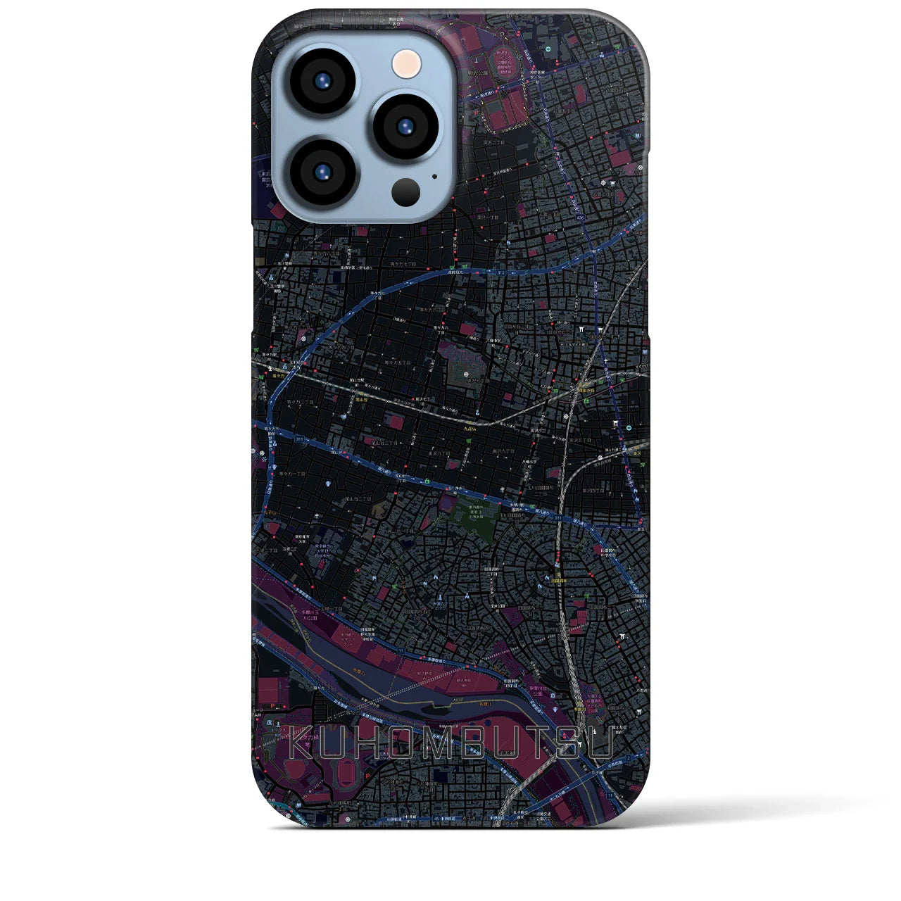 【九品仏(東京都)】地図柄iPhoneケース(バックカバータイプ)