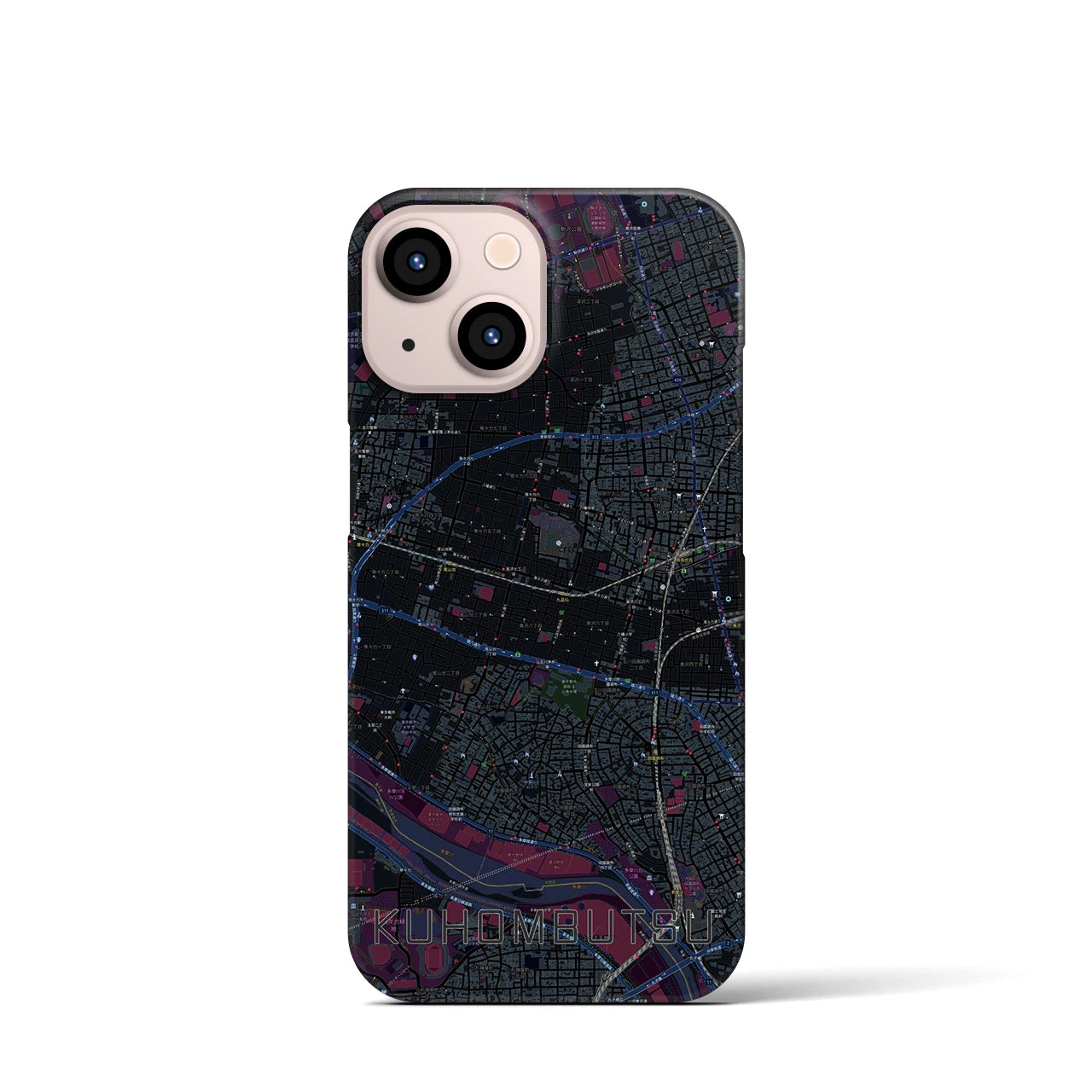【九品仏(東京都)】地図柄iPhoneケース(バックカバータイプ)