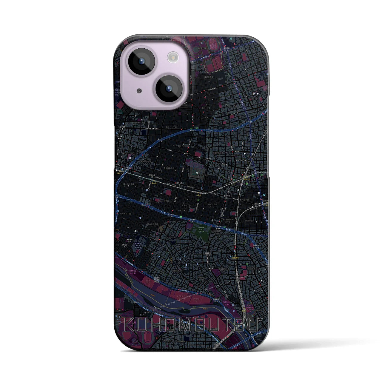 【九品仏(東京都)】地図柄iPhoneケース(バックカバータイプ)