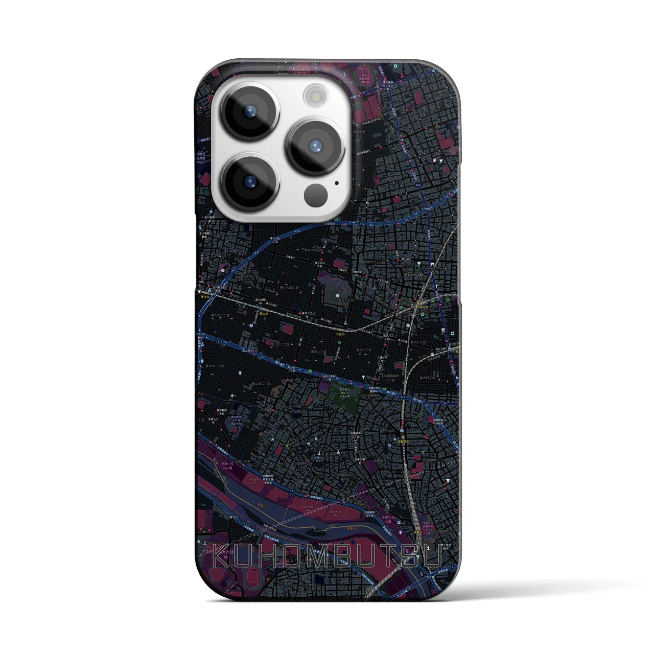 【九品仏(東京都)】地図柄iPhoneケース(バックカバータイプ)