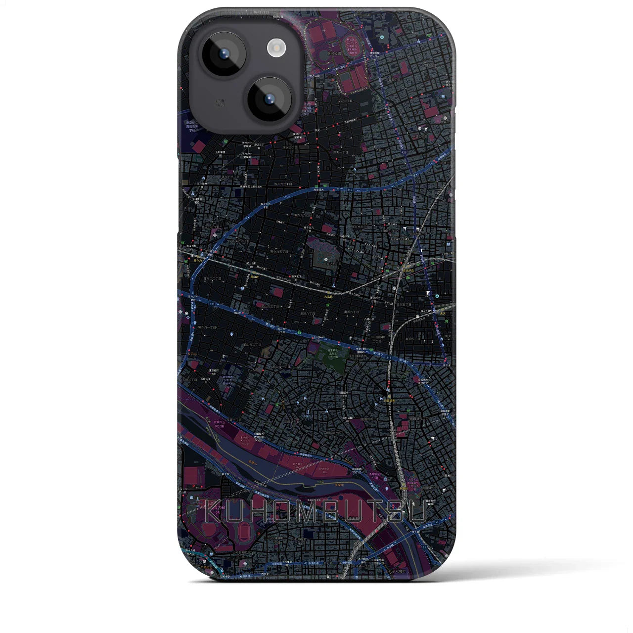 【九品仏(東京都)】地図柄iPhoneケース(バックカバータイプ)