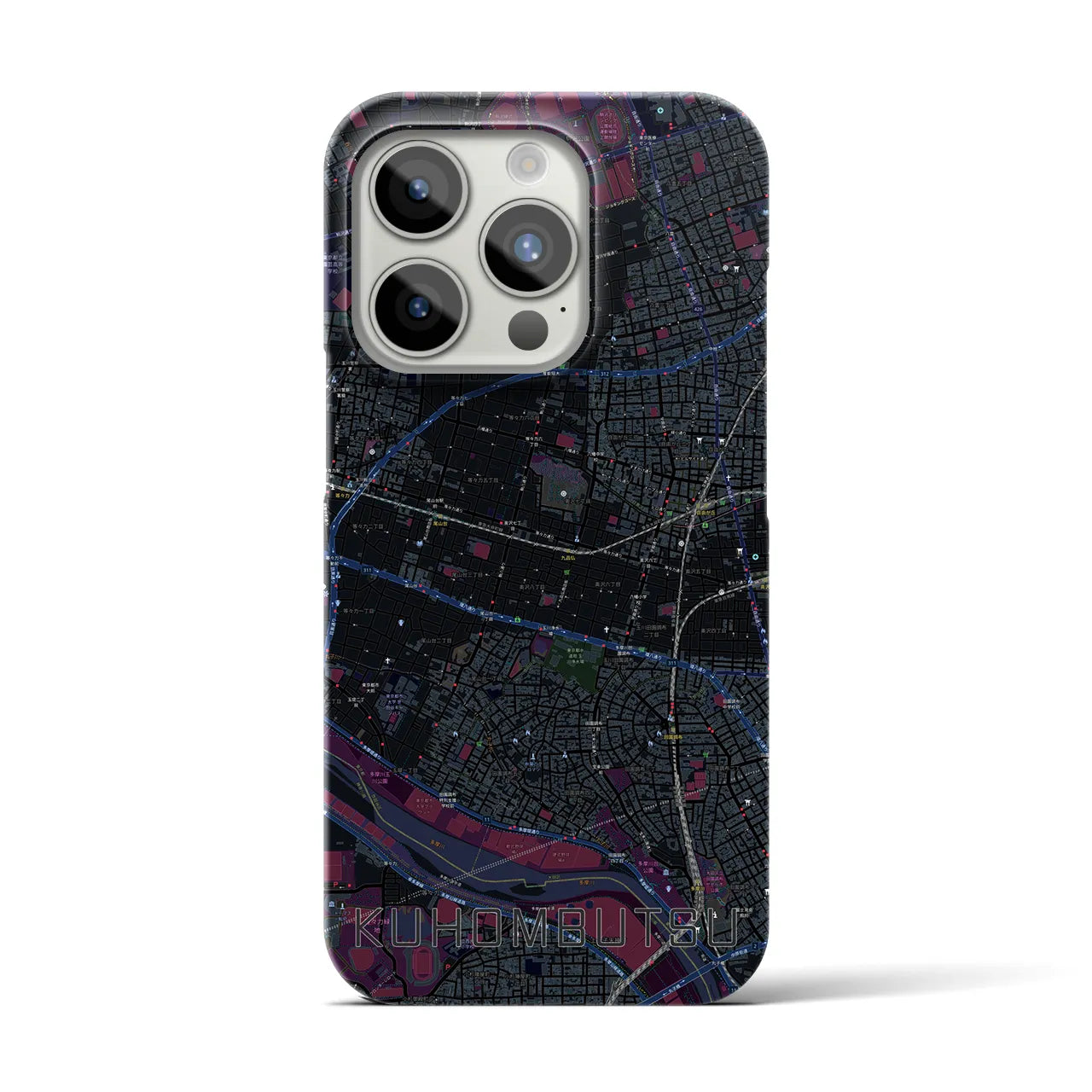 【九品仏(東京都)】地図柄iPhoneケース(バックカバータイプ)