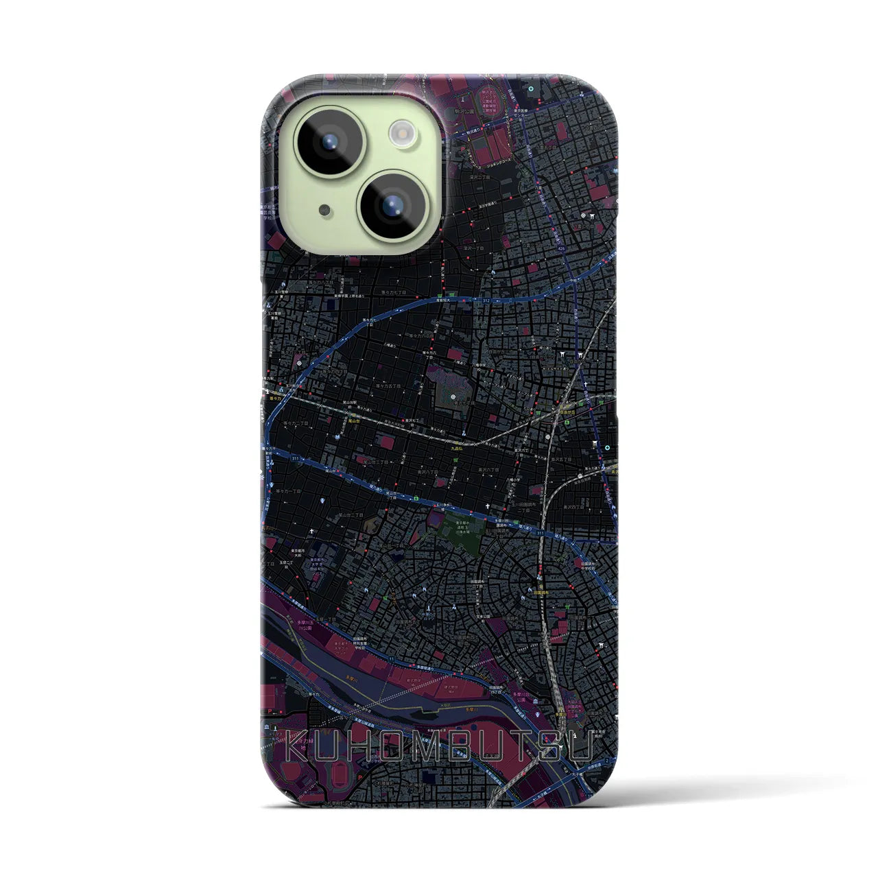 【九品仏(東京都)】地図柄iPhoneケース(バックカバータイプ)