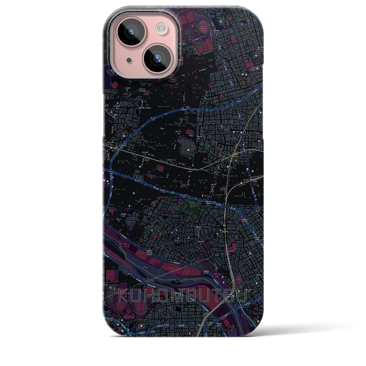 【九品仏(東京都)】地図柄iPhoneケース(バックカバータイプ)