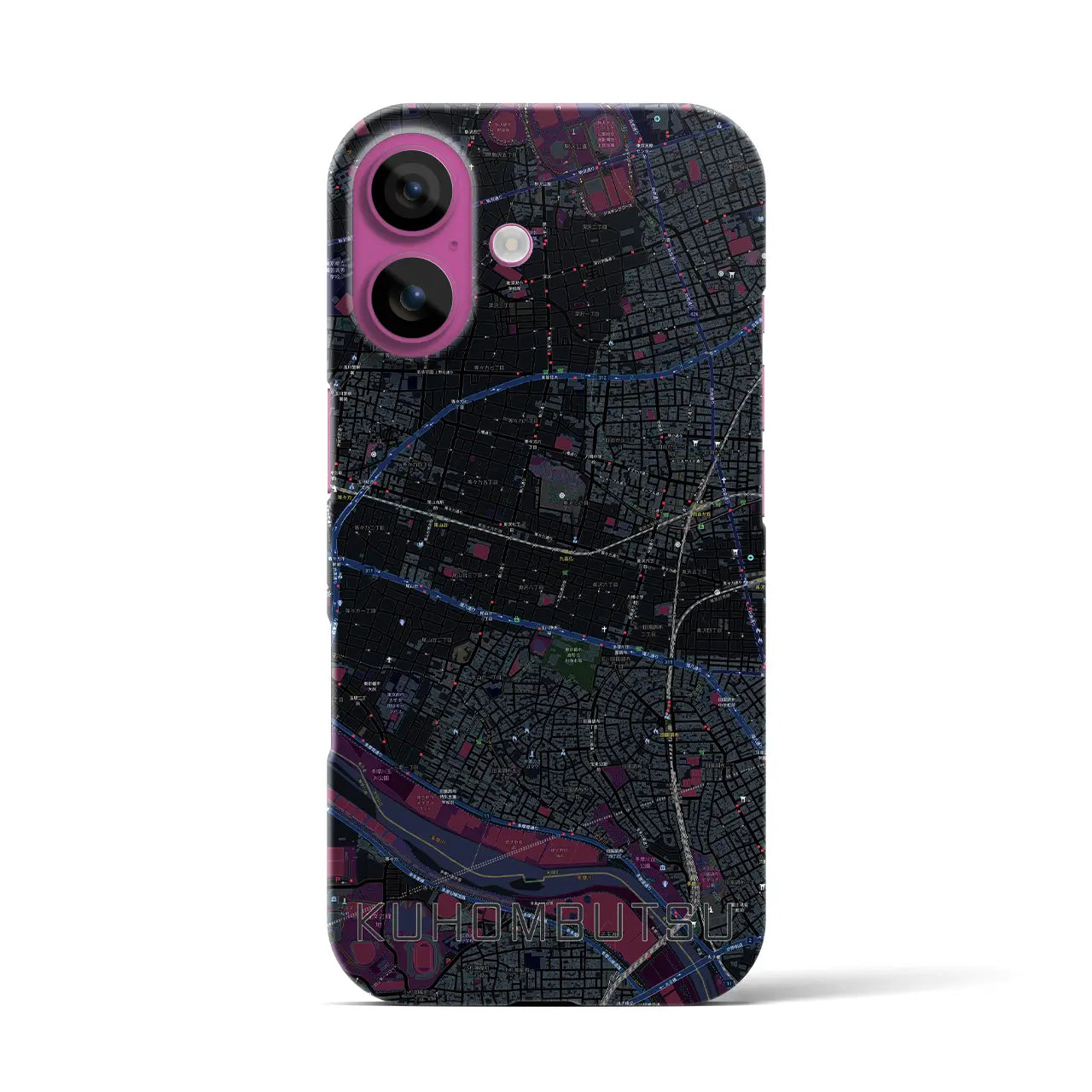 【九品仏(東京都)】地図柄iPhoneケース(バックカバータイプ)