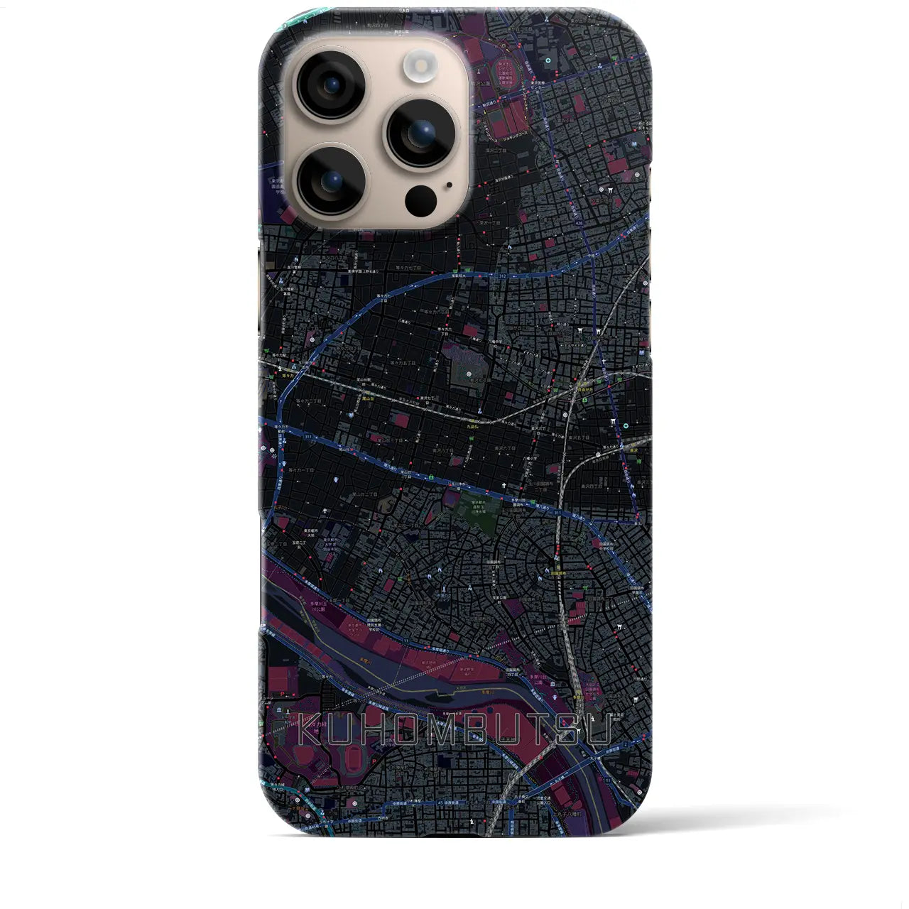 【九品仏(東京都)】地図柄iPhoneケース(バックカバータイプ)