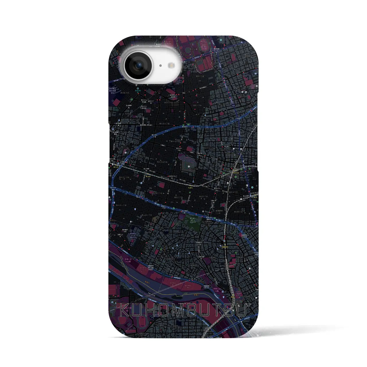 【九品仏(東京都)】地図柄iPhoneケース(バックカバータイプ)