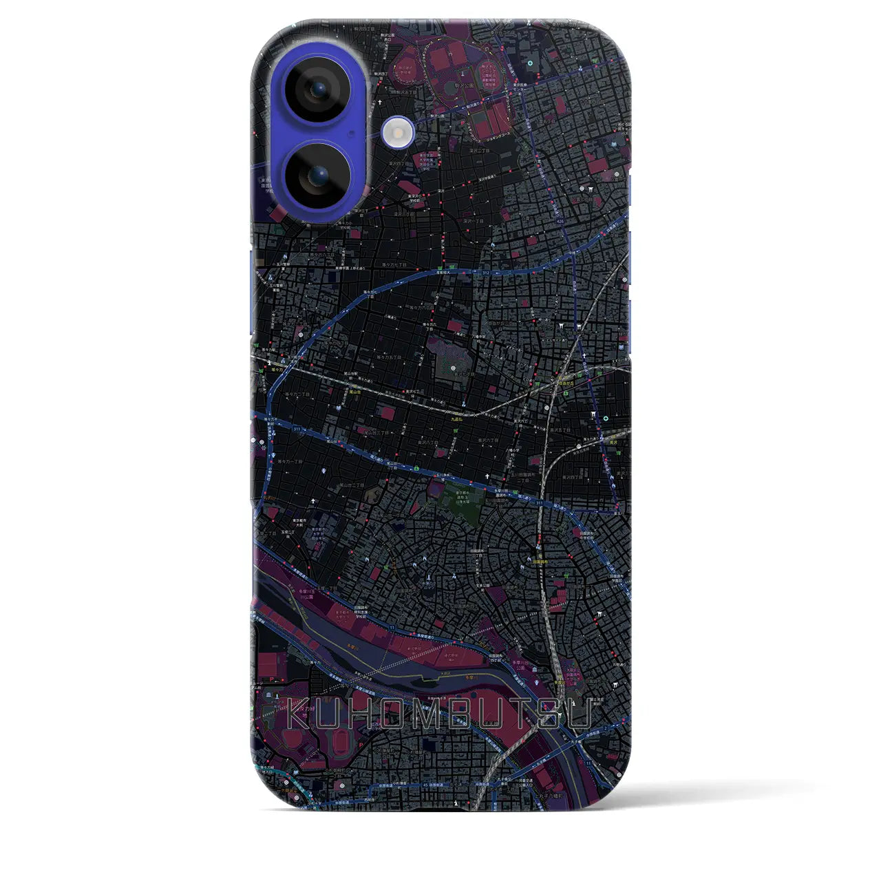 【九品仏(東京都)】地図柄iPhoneケース(バックカバータイプ)